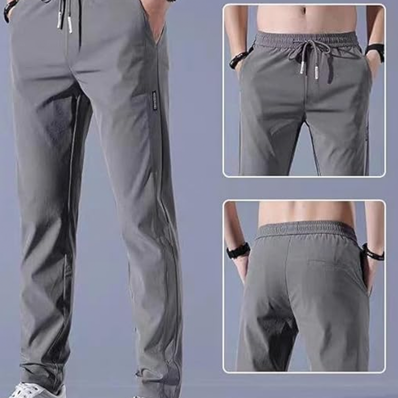 Men's Lycra Solid Jogger Pants with Elastic Waistband and Pockets